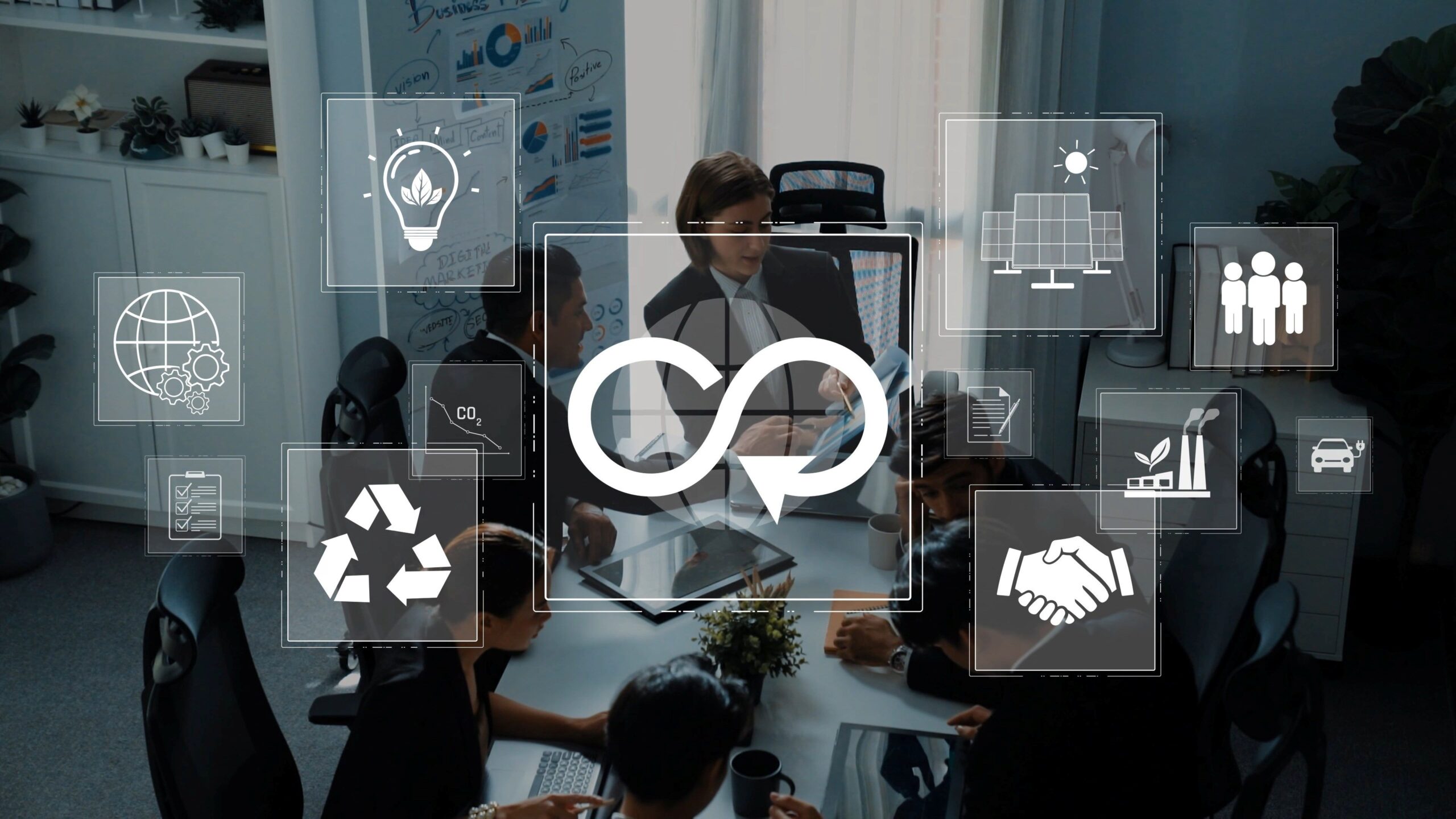 The featured image shows the relevance of data in developing a business ecosystem in circular economy